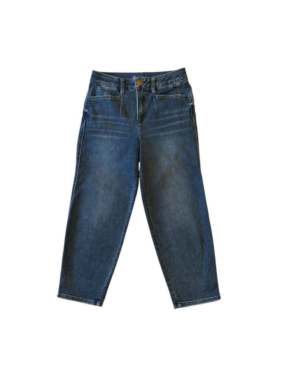 Democracy Ab Solutions Jeans Womens 6 Blue 32 X 27 High Rise Wide Tapered Leg